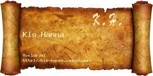 Kis Hanna névjegykártya